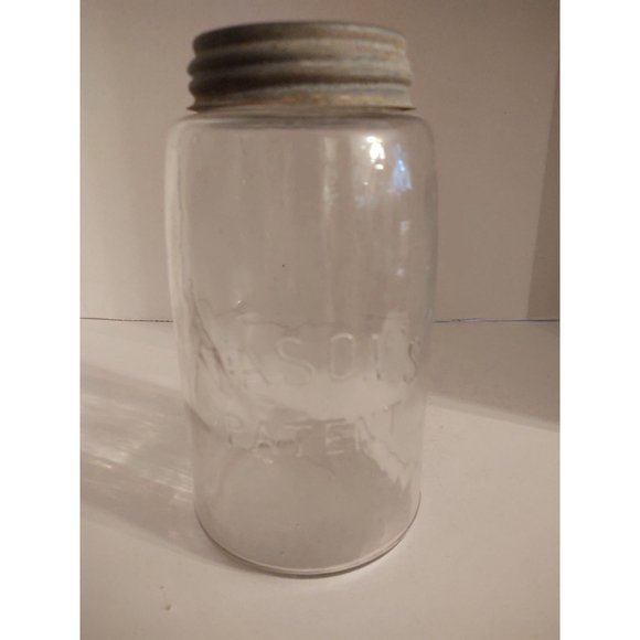MASON’S PATENT NOV 30th 1858 Keystone Jar With Ball Lid Rare - Picture 1 of 2